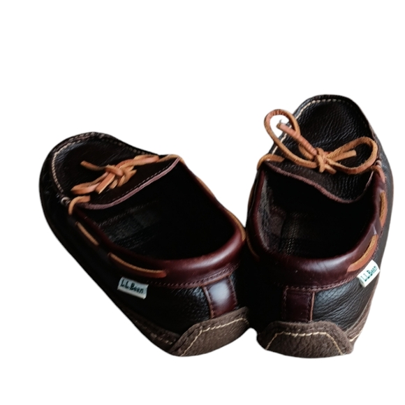 🤎L.L. BEAN MEN'S SIZE 9 LEATHER SLIPPERS WITH PLAID LINING. - Picture 4 of 6